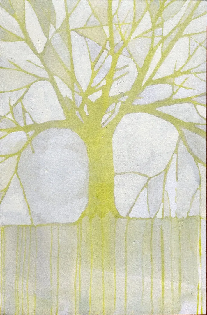Loom — Study   - Original Watercolor/Guache Painting = Abstract Landscape