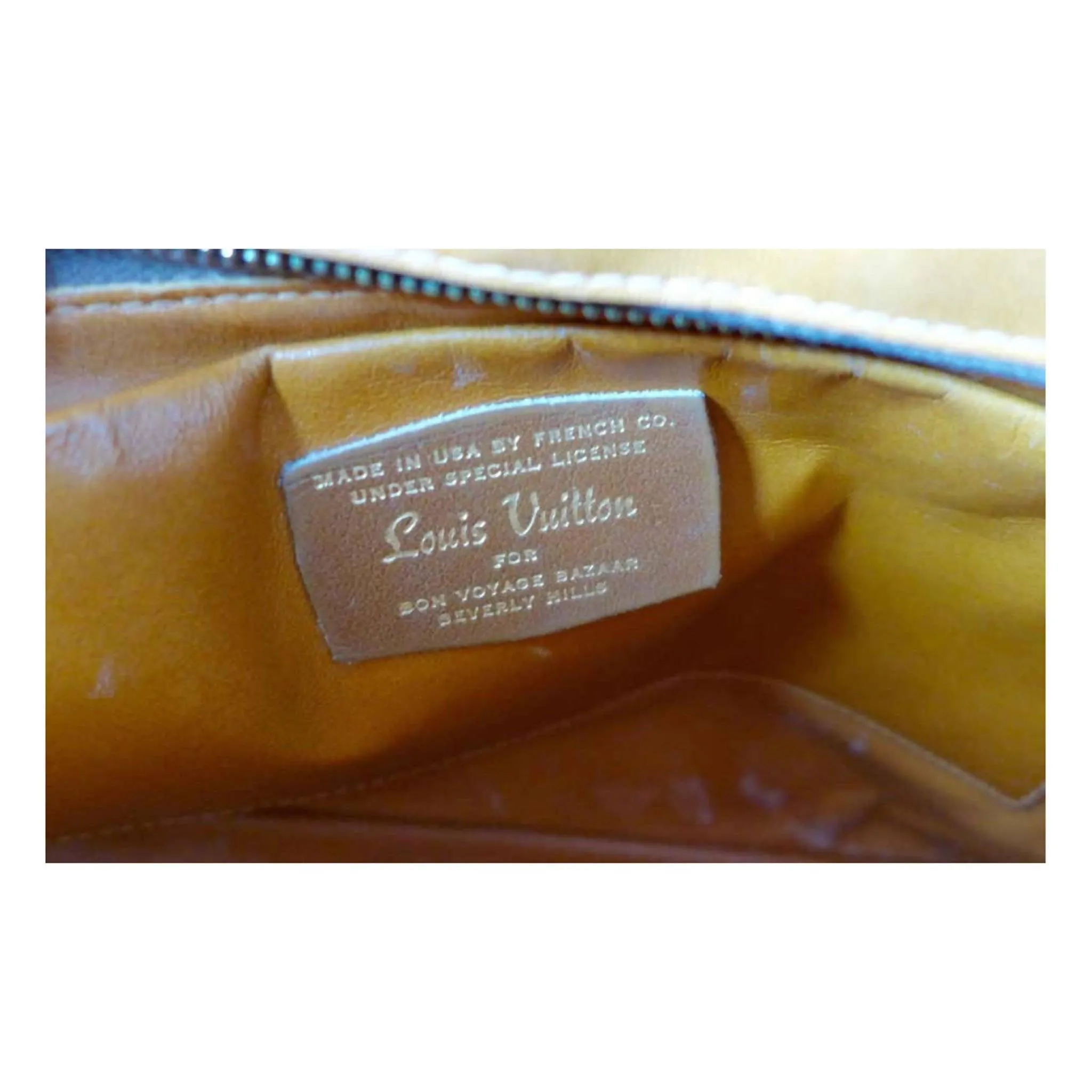 LOUIS VUITTON Brown Leather Monogram Crossbody Bag