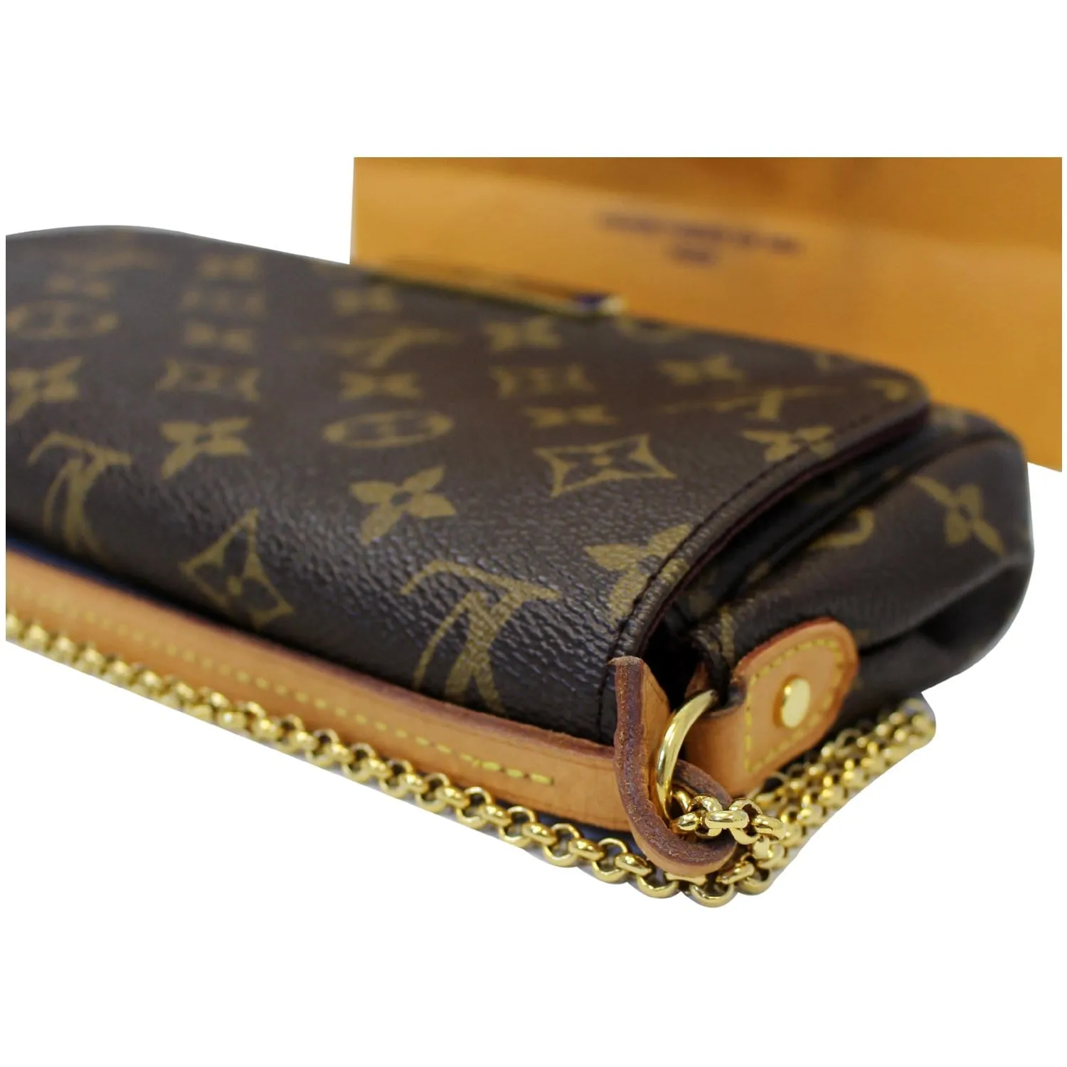 LOUIS VUITTON Favorite PM Monogram Canvas Crossbody Bag Brown