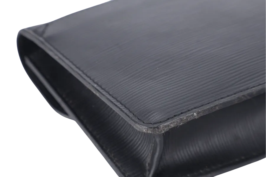 LOUIS VUITTON M40852 CLUTCH BLACK EPI LEATHER SILVER HARDWARE NO DUST COVER