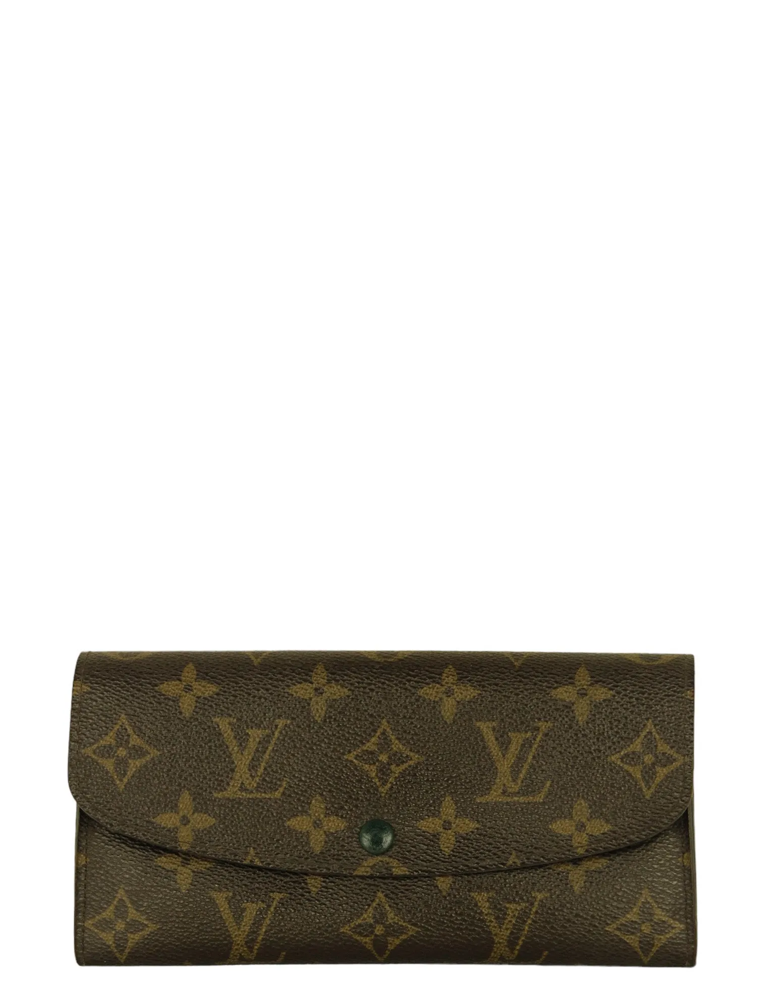 Louis Vuitton Monogram/ Green Emilie Wallet