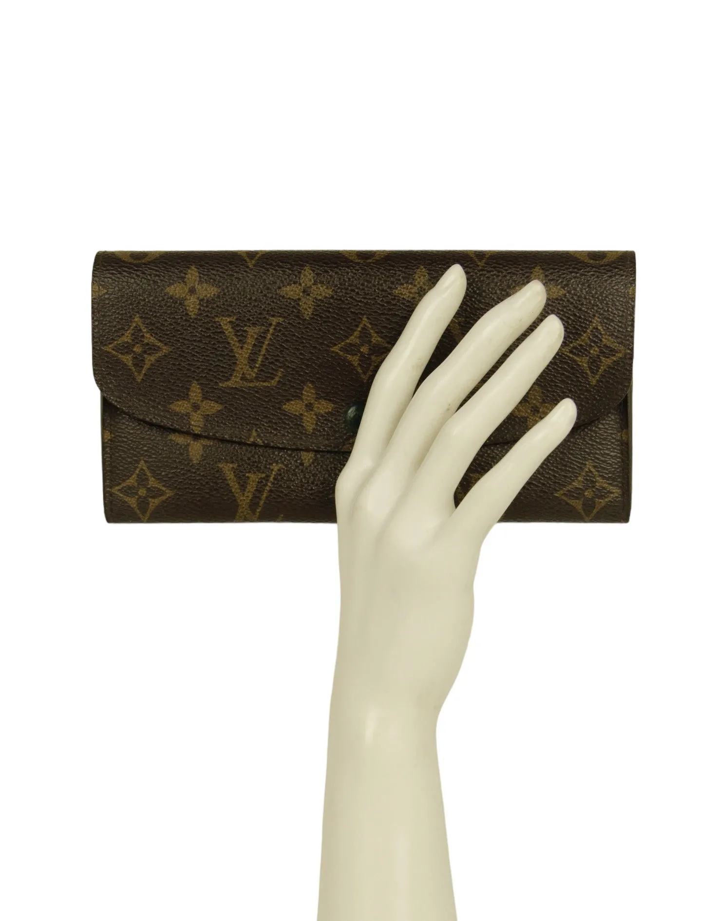 Louis Vuitton Monogram/ Green Emilie Wallet