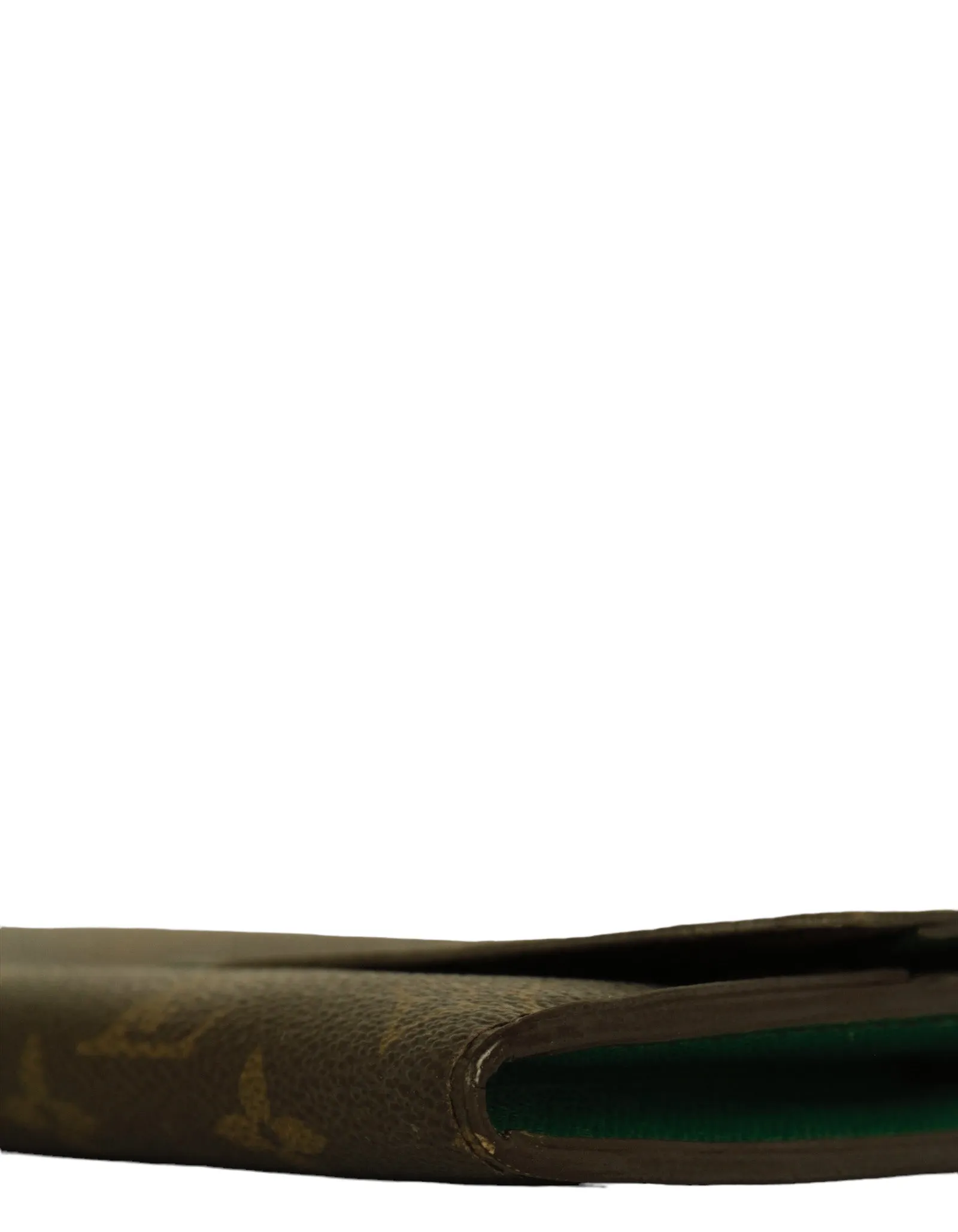 Louis Vuitton Monogram/ Green Emilie Wallet