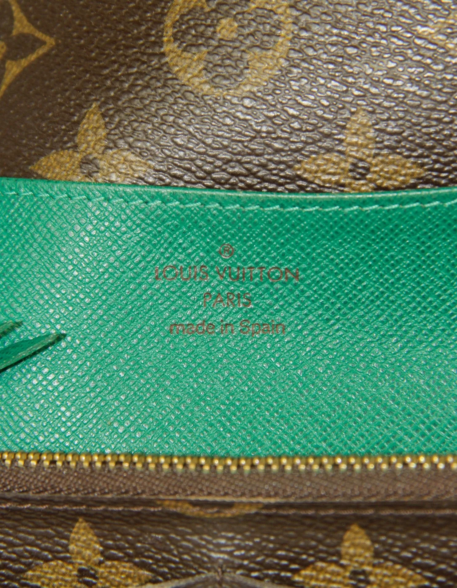 Louis Vuitton Monogram/ Green Emilie Wallet