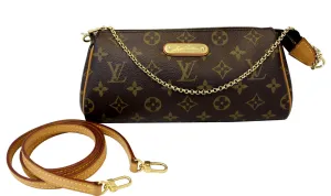 LOUIS VUITTON Monogram Pochette Eva Clutch Shoulder Bag