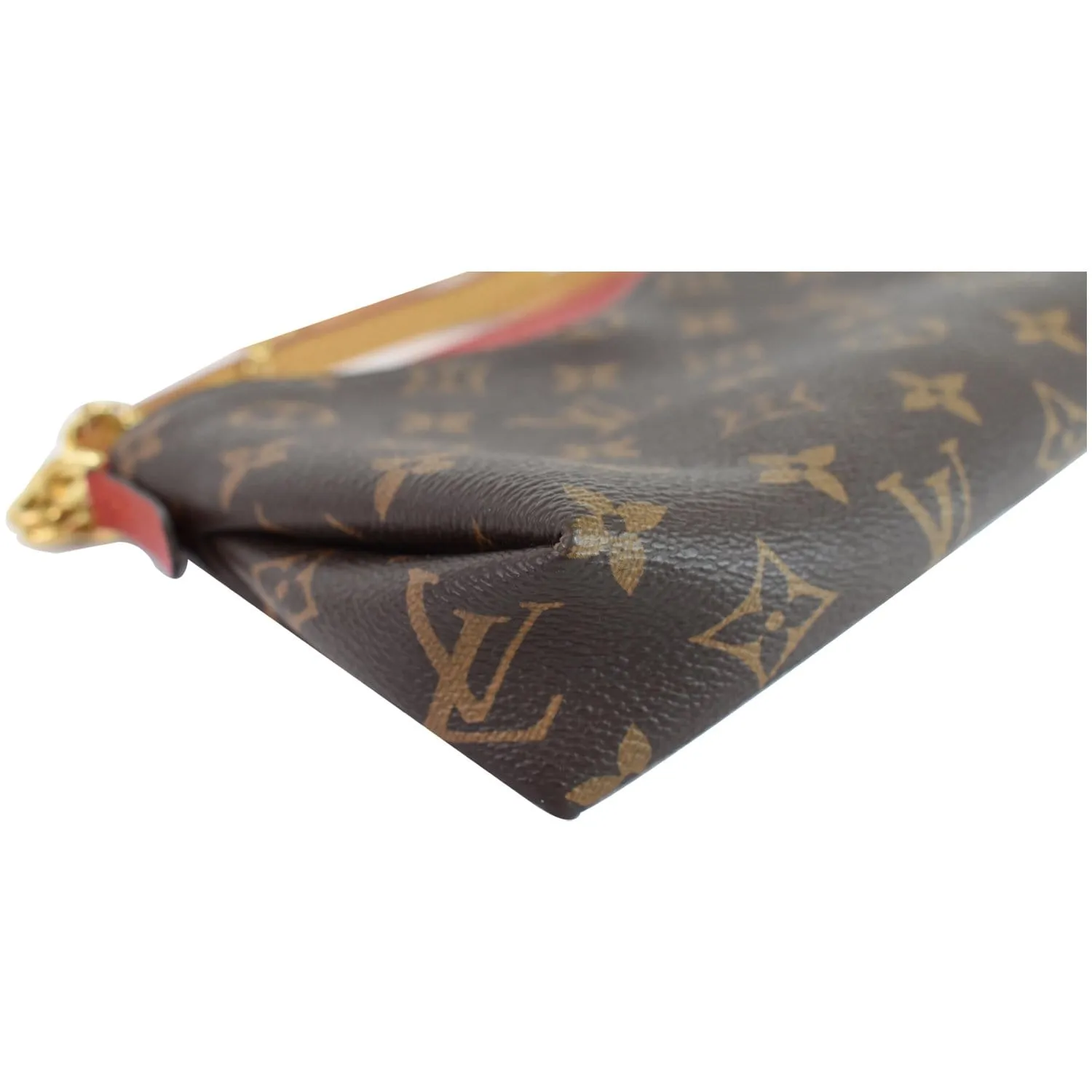 LOUIS VUITTON Pallas Clutch Monogram Canvas Crossbody Bag Brown