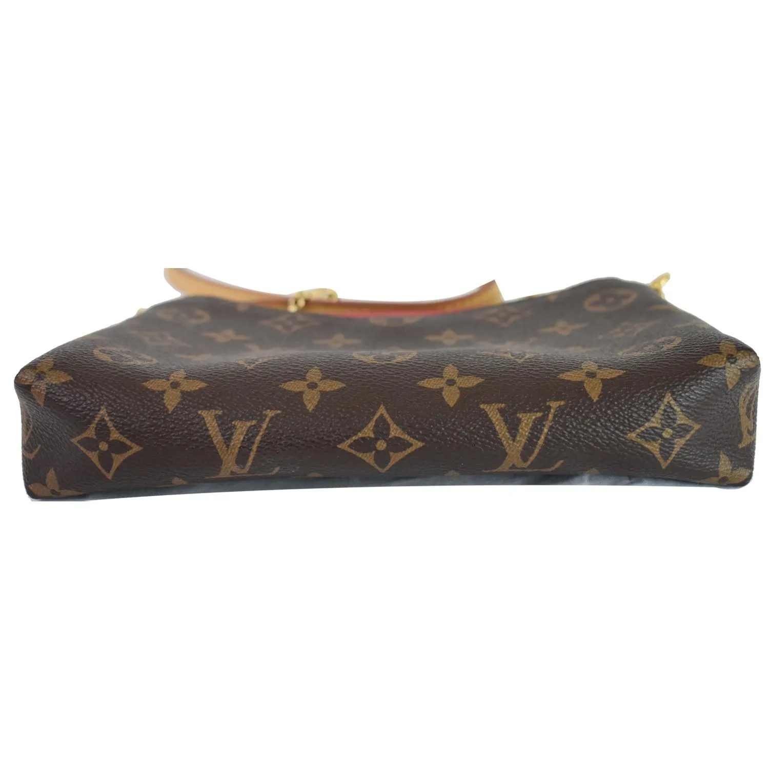 LOUIS VUITTON Pallas Clutch Monogram Canvas Crossbody Bag Brown