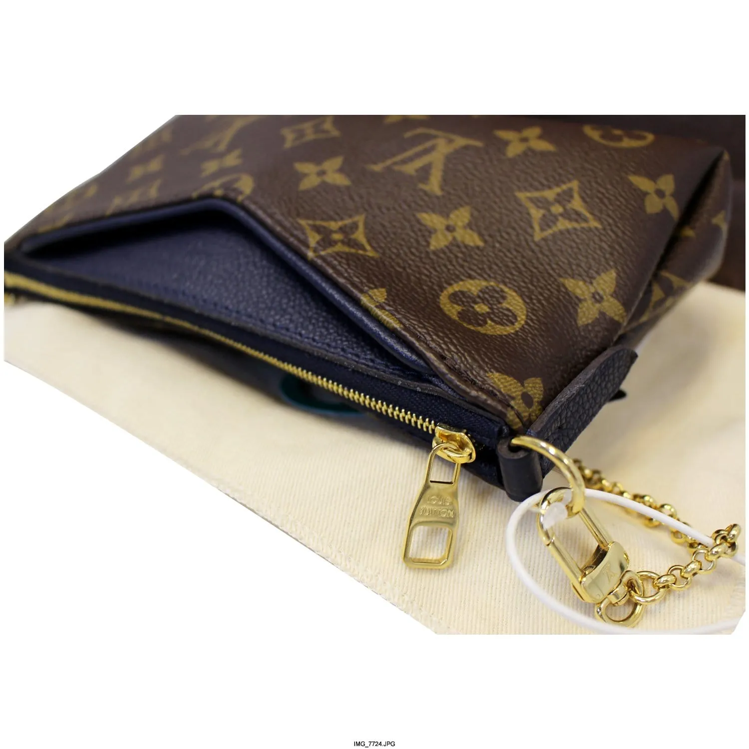 LOUIS VUITTON Pallas Clutch Monogram Canvas Crossbody Bag