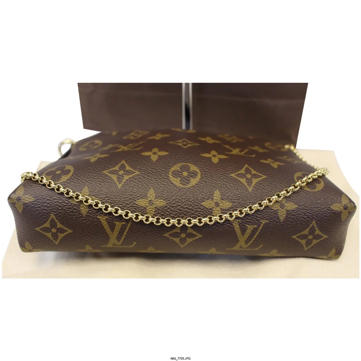 LOUIS VUITTON Pallas Clutch Monogram Canvas Crossbody Bag