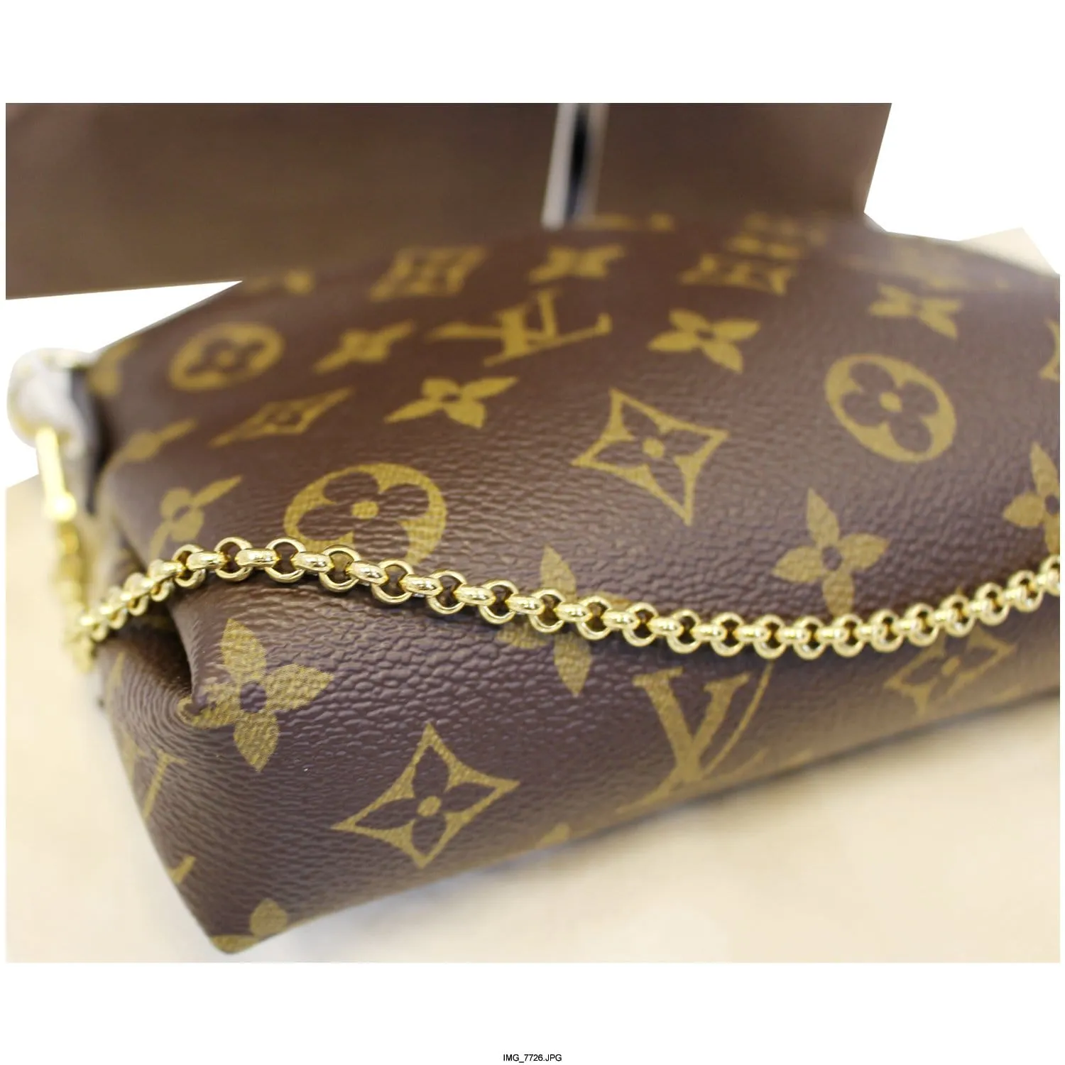 LOUIS VUITTON Pallas Clutch Monogram Canvas Crossbody Bag