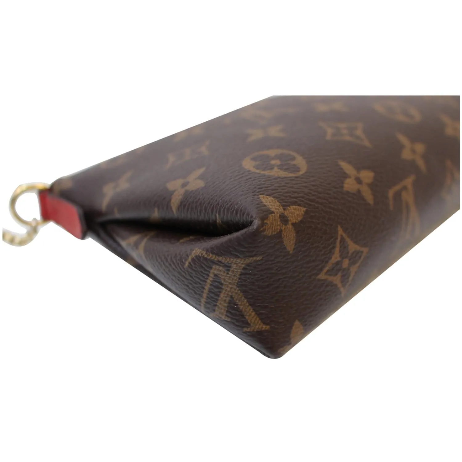 LOUIS VUITTON Pallas Monogram Canvas Clutch Crossbody Bag Brown