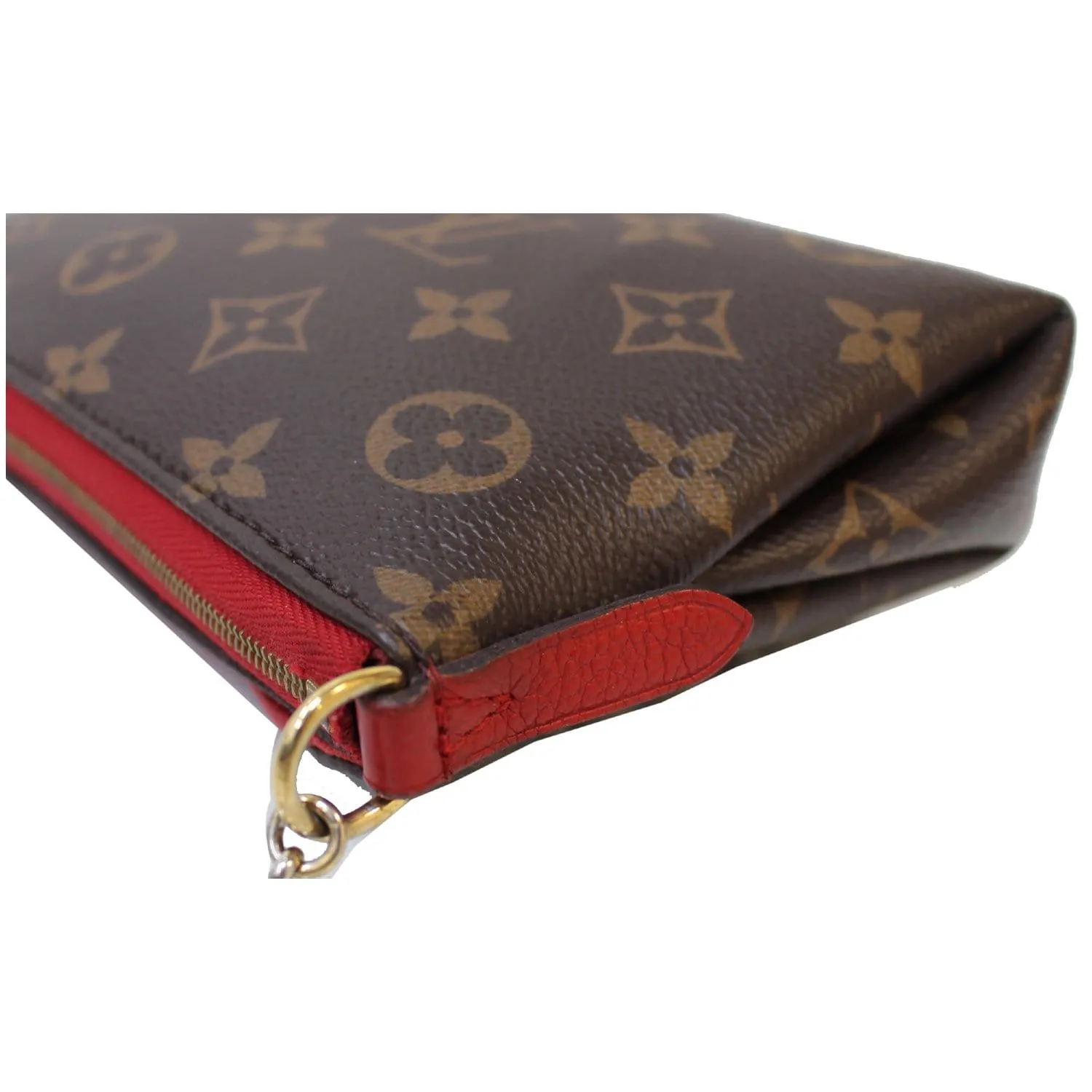LOUIS VUITTON Pallas Monogram Canvas Clutch Crossbody Bag Brown