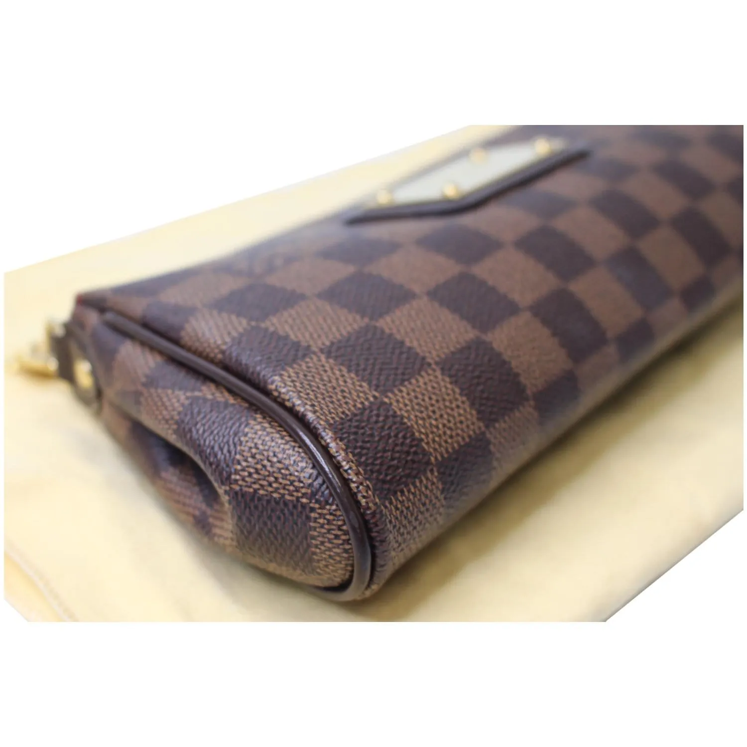 LOUIS VUITTON Pochette Eva Damier Ebene Clutch Bag Brown