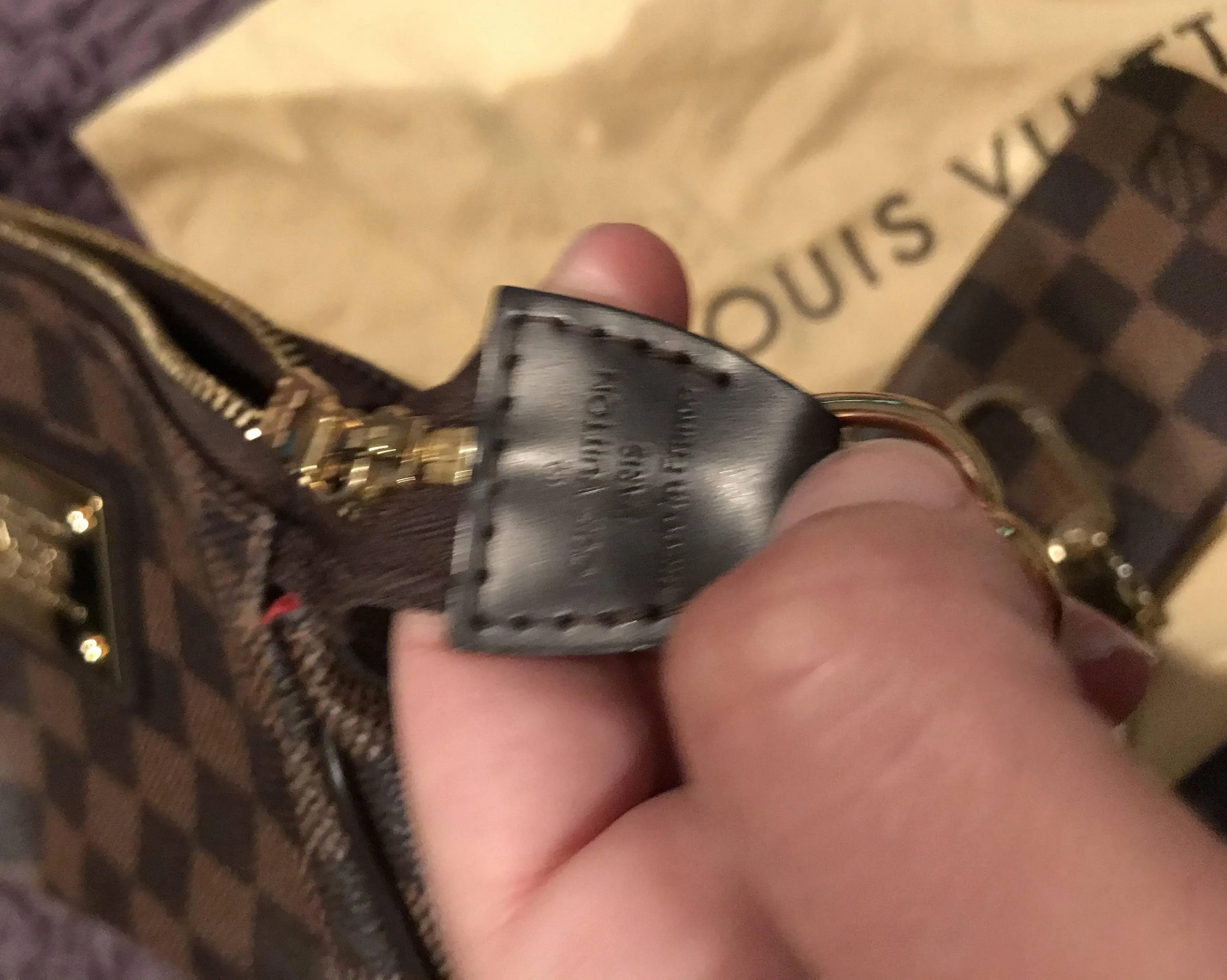 LOUIS VUITTON Pochette Eva Damier Ebene Clutch Bag Brown