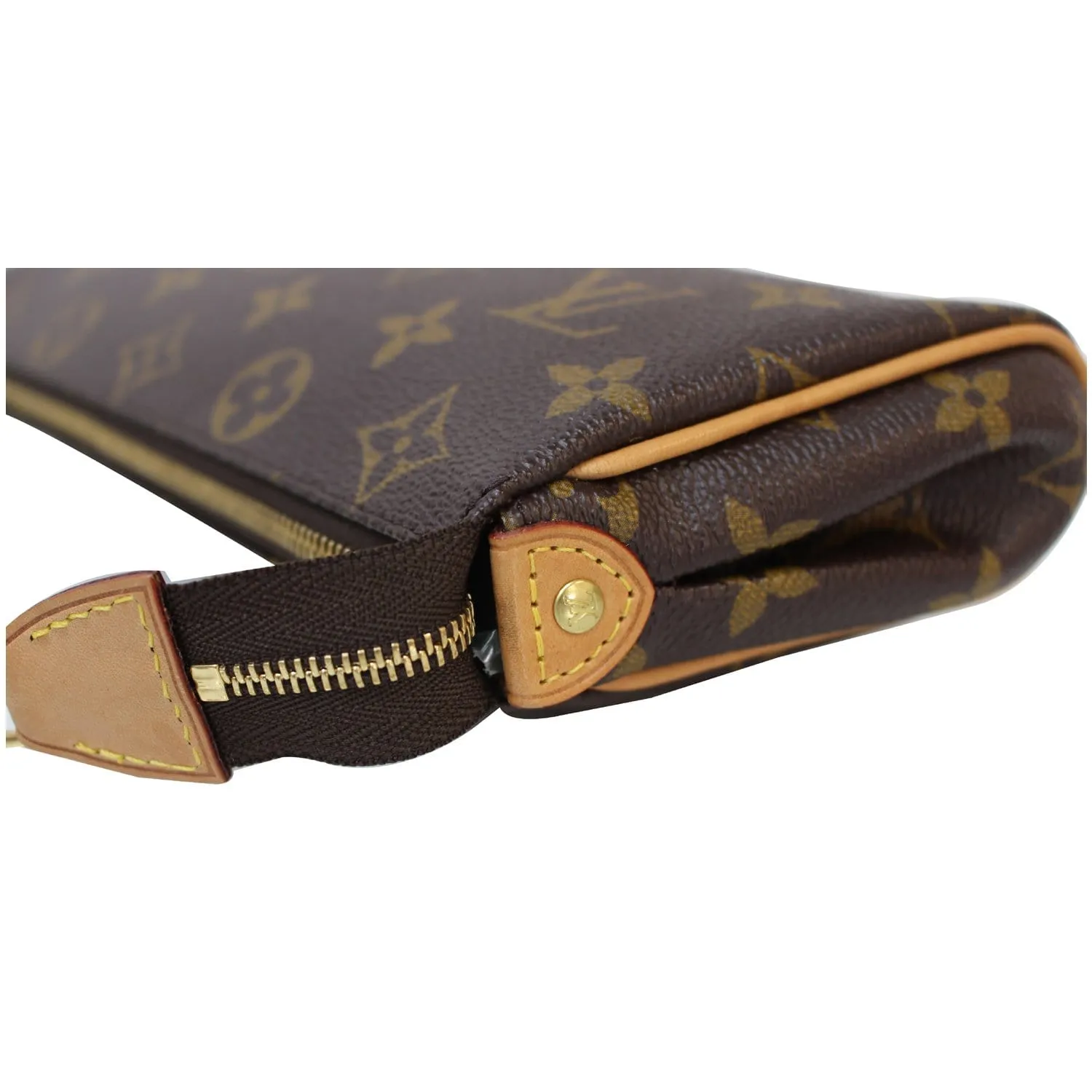 LOUIS VUITTON Pochette Eva Monogram Canvas Crossbody Bag Brown