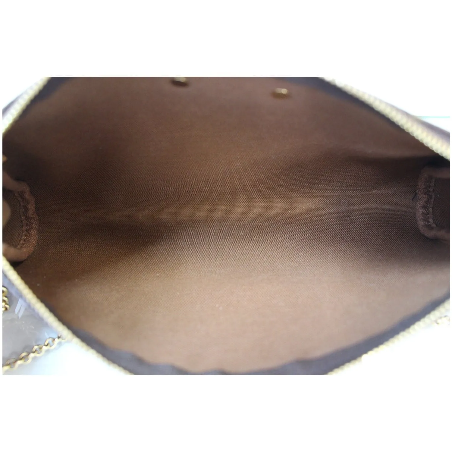 LOUIS VUITTON Pochette Eva Monogram Canvas Crossbody Bag Brown