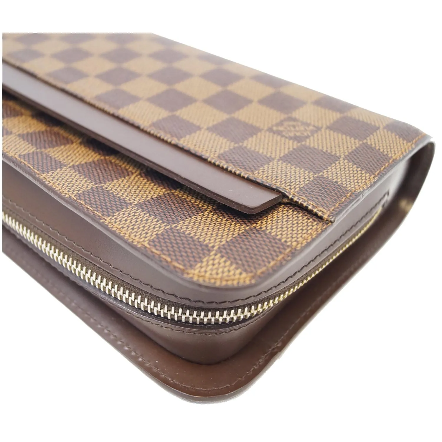 LOUIS VUITTON Saint Louis Damier Ebene Clutch Brown