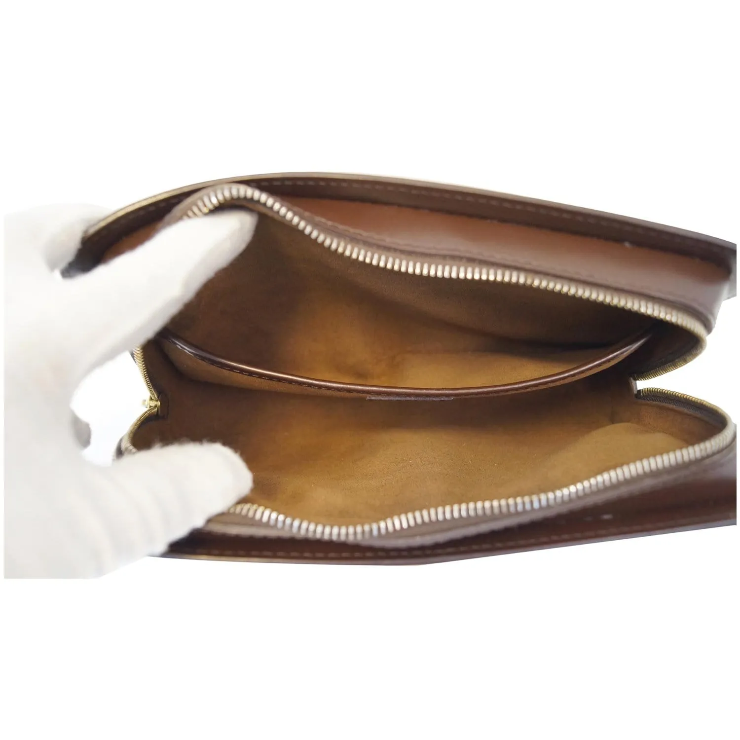 LOUIS VUITTON Saint Louis Damier Ebene Clutch Brown