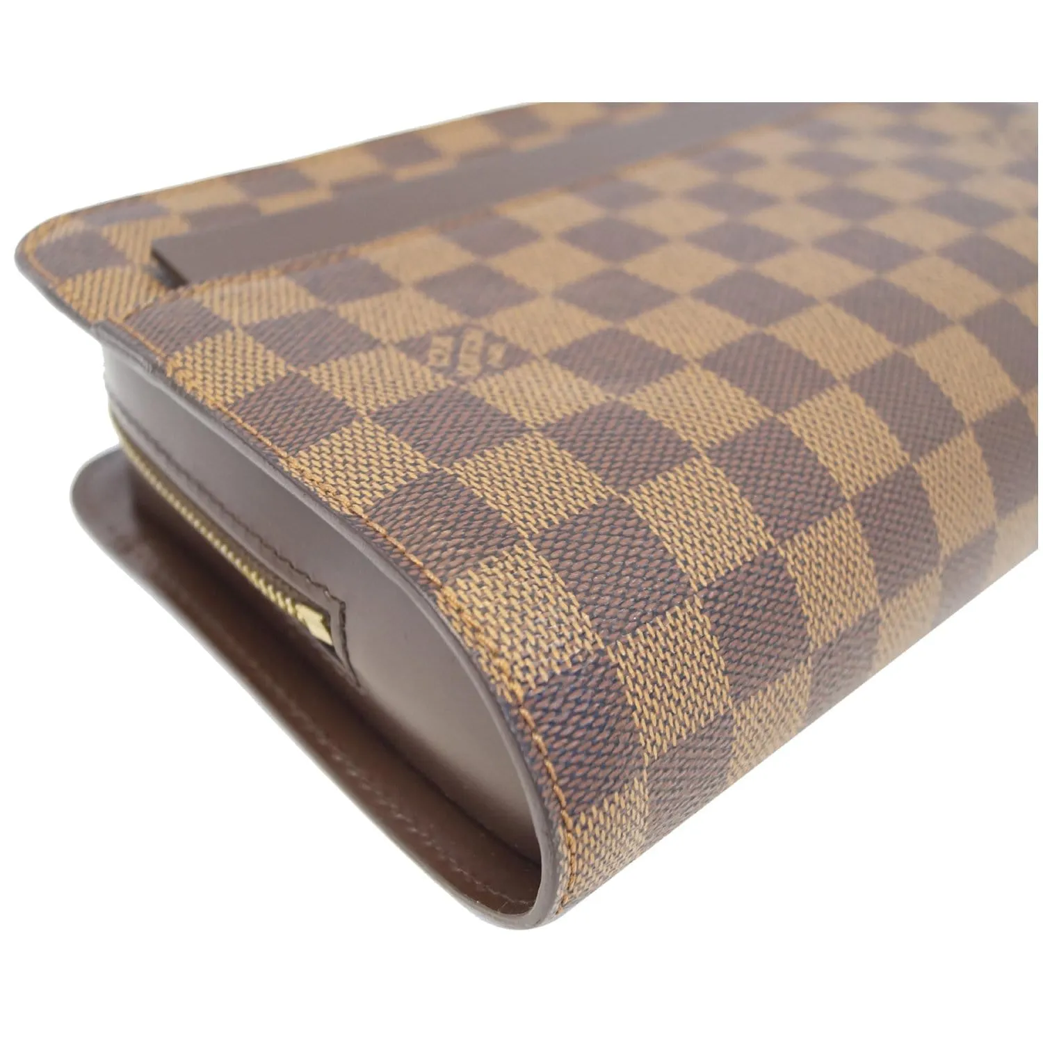 LOUIS VUITTON Saint Louis Damier Ebene Clutch Brown