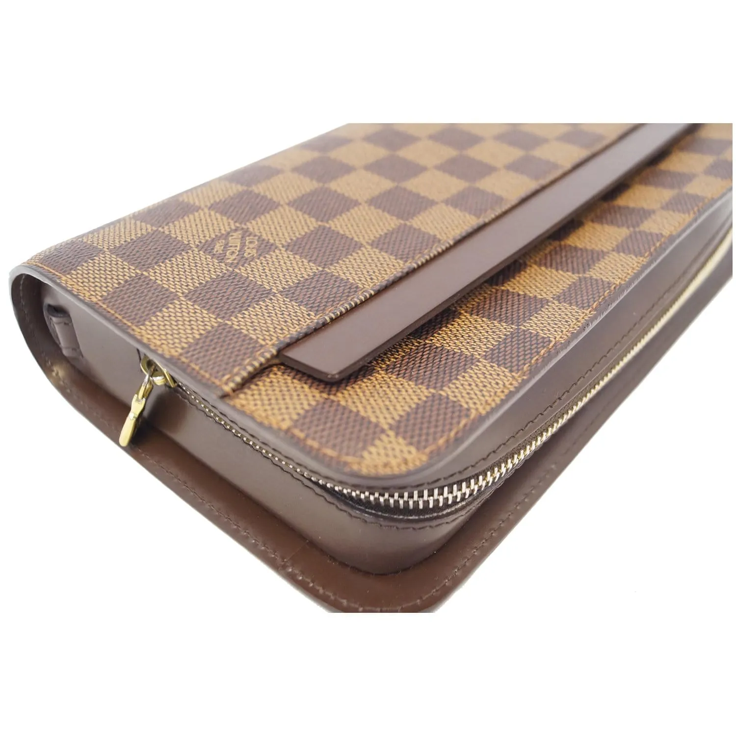 LOUIS VUITTON Saint Louis Damier Ebene Clutch Brown
