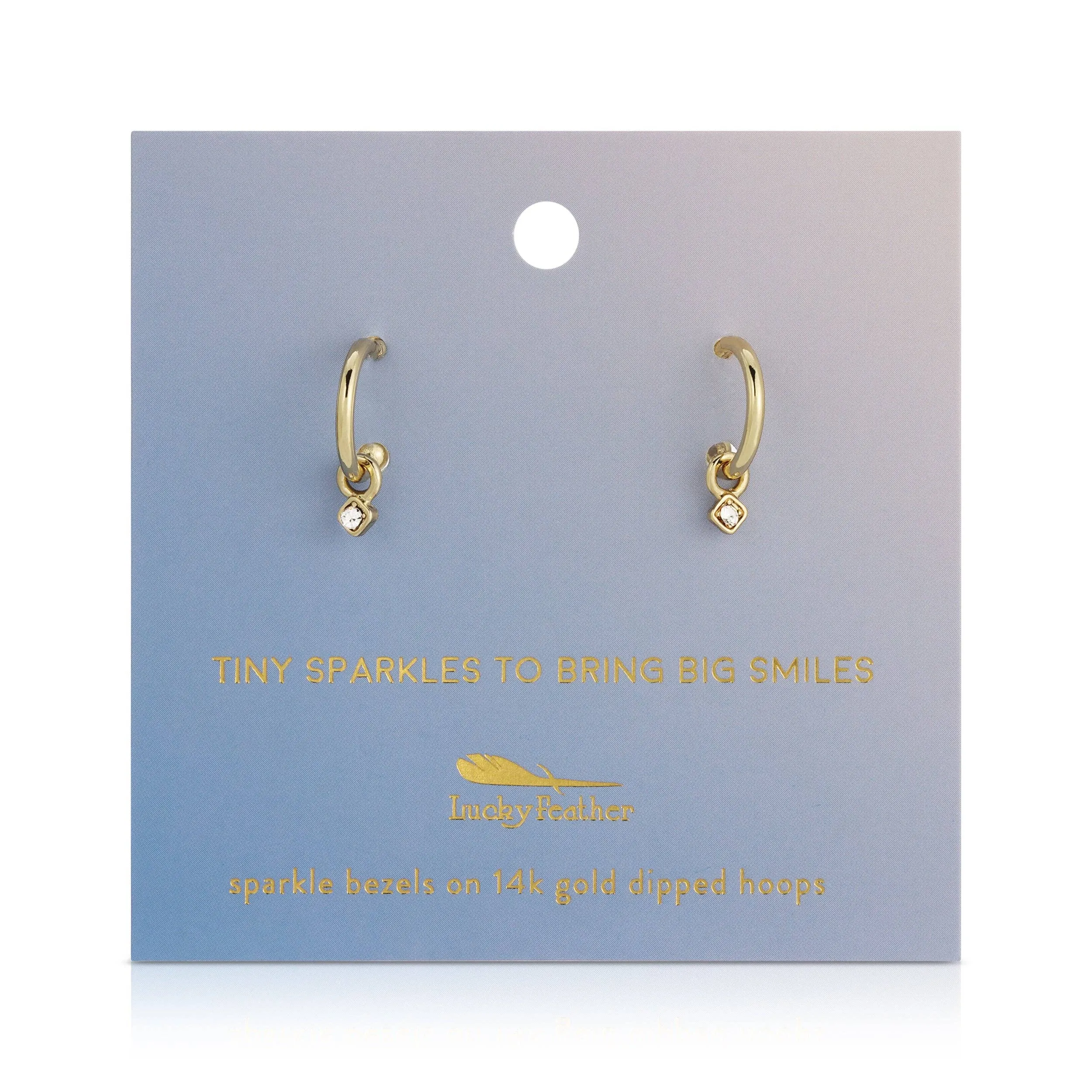 Lucky Feather Hoop Earrings - Sparkle Charm