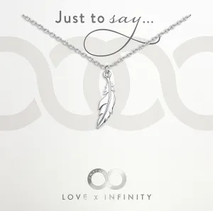 LXI Feather Pendant Rhodium - Personalised