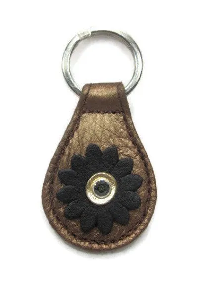 Maci Leather Flower Key FOB