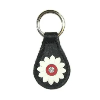Maci Leather Flower Key FOB