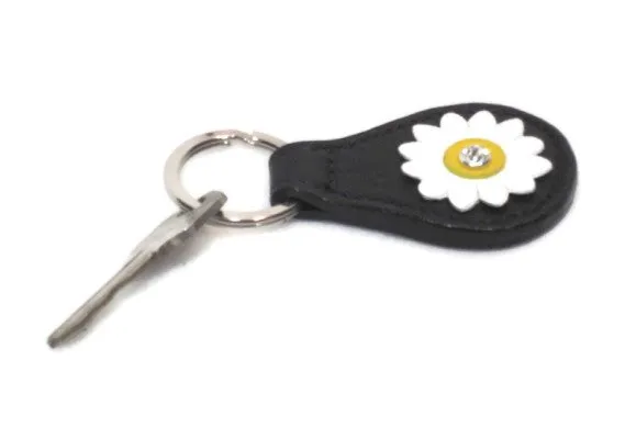 Maci Leather Flower Key FOB