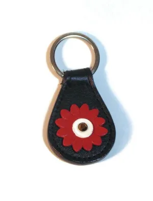 Maci Leather Flower Key FOB