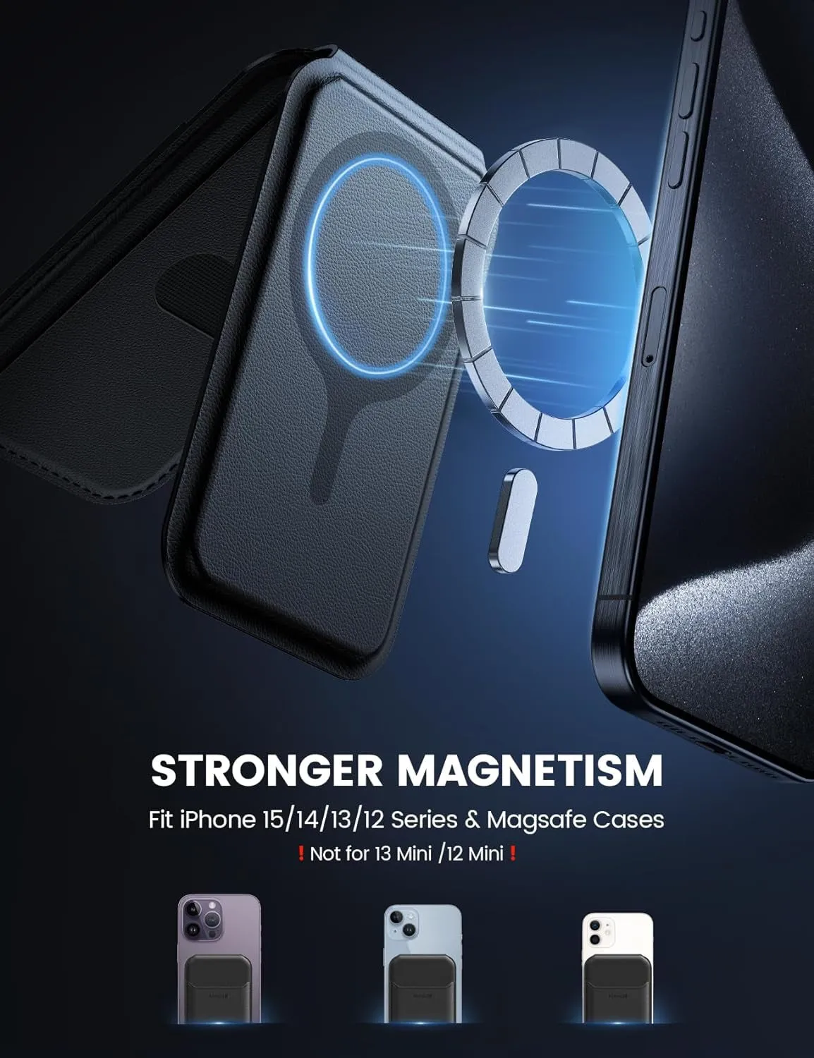Magnetic Card Wallet Holder for MagSafe, Phone Wallet Stand
