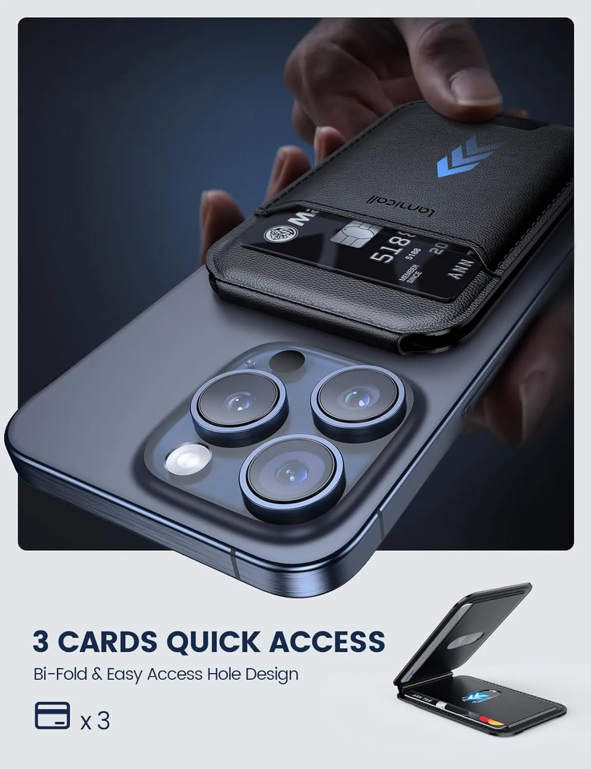 Magnetic Card Wallet Holder for MagSafe, Phone Wallet Stand
