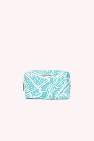 MAKEUP BAG- AQUA BANANA LEAF