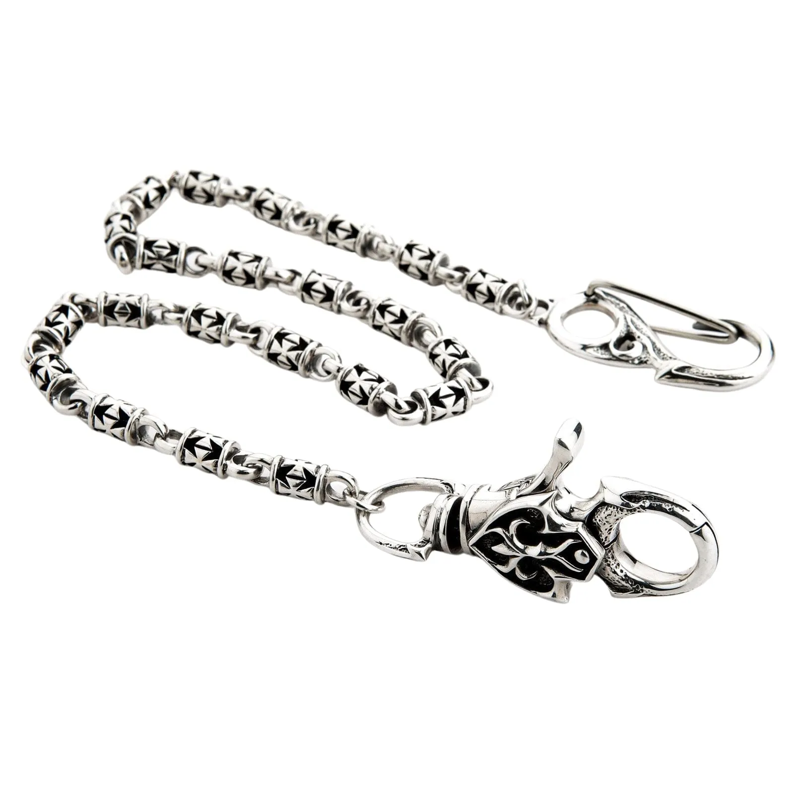 Maltese Iron Cross Sterling Silver Wallet Chain