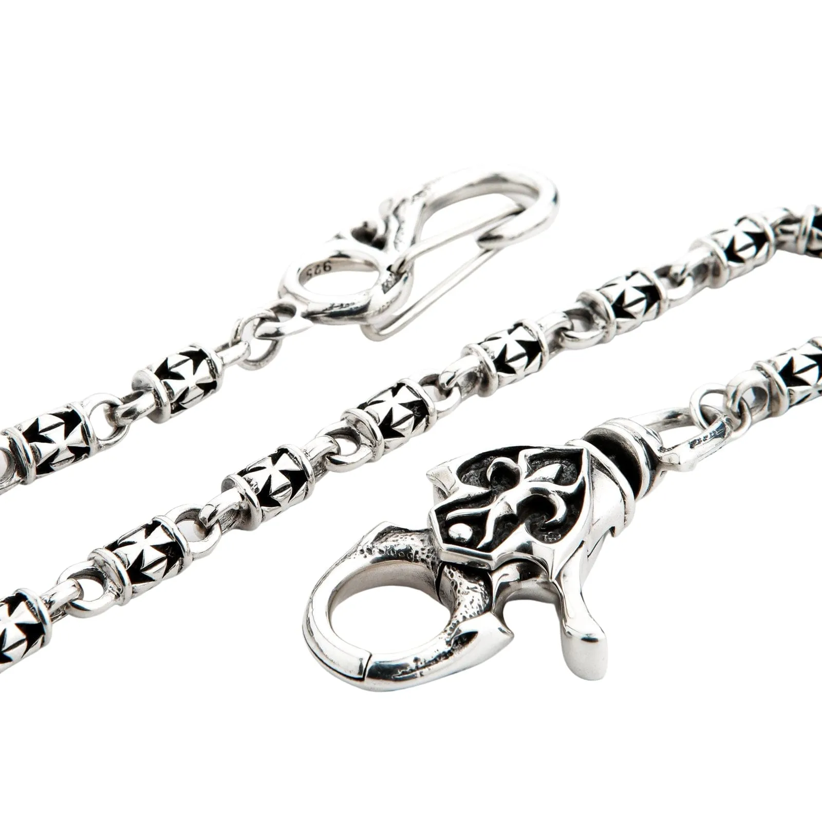 Maltese Iron Cross Sterling Silver Wallet Chain