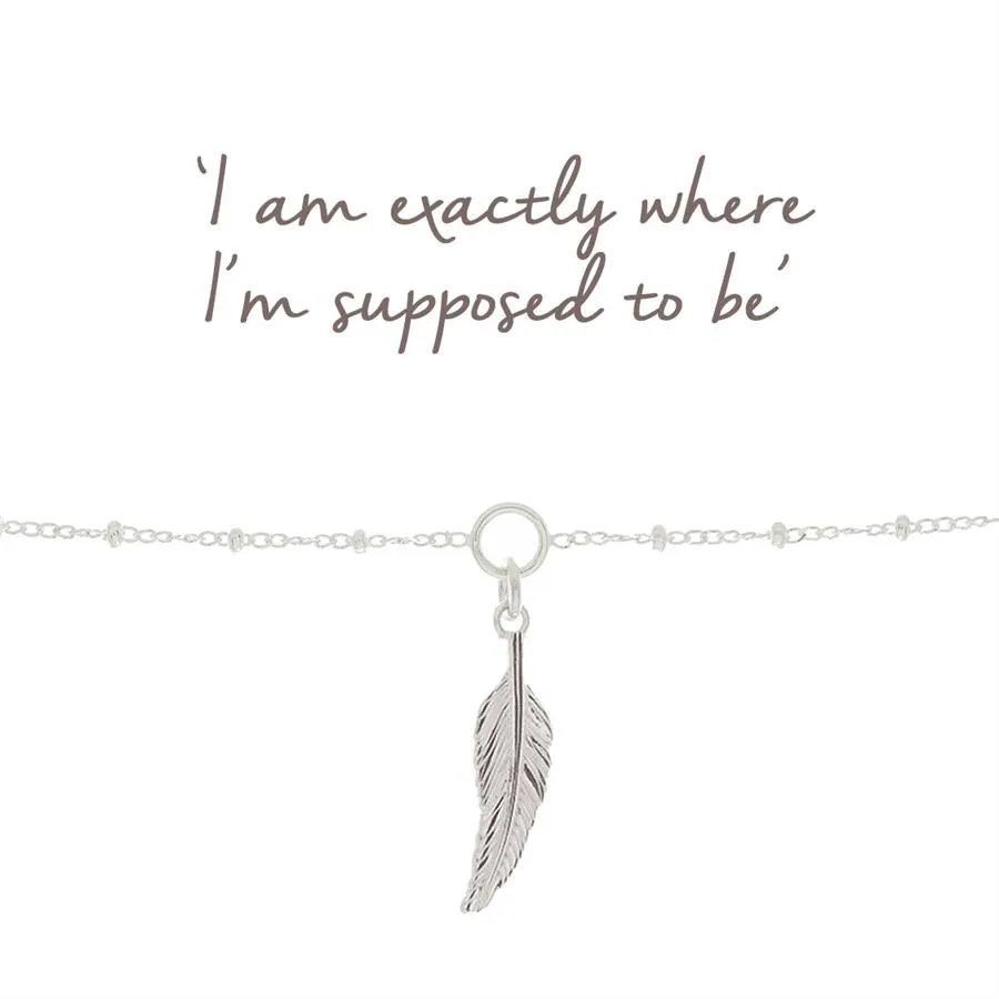 Mantra Feather Bracelet | Sterling Silver