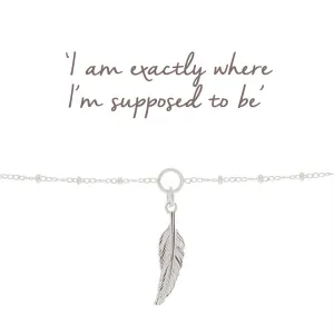 Mantra Feather Bracelet | Sterling Silver