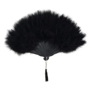 Marabou Feather Fan - Black