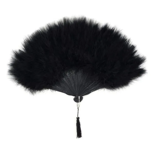 Marabou Feather Fan - Black