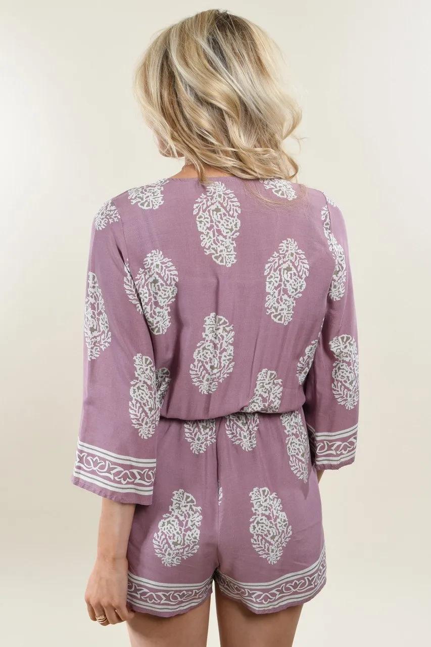 Mauve Feather Romper