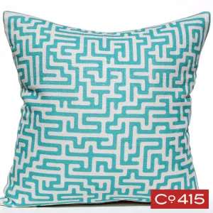 Maze Pillow - Aqua