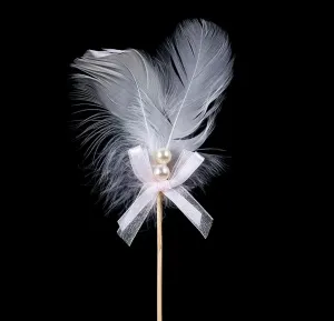 MEDIUM FEATHER WITH BEADS TOPPER