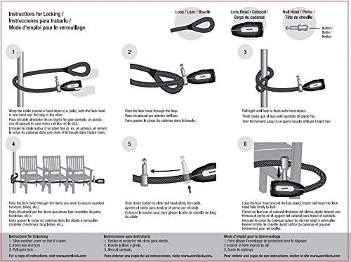 MEETLOCKS Bike Lock Flex Loop Cable  Dia.1cm*2.4m