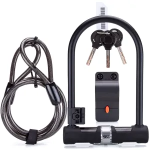 MEETLOCKS Bike U Lock  12mm with 1.2m Cable, Bracket ,3 Keys