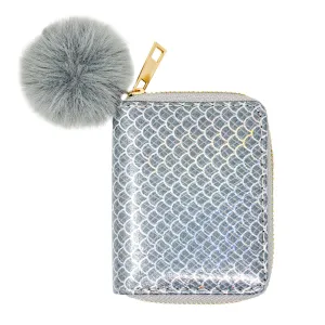 Mermaid Scale Print Wallet - Grey