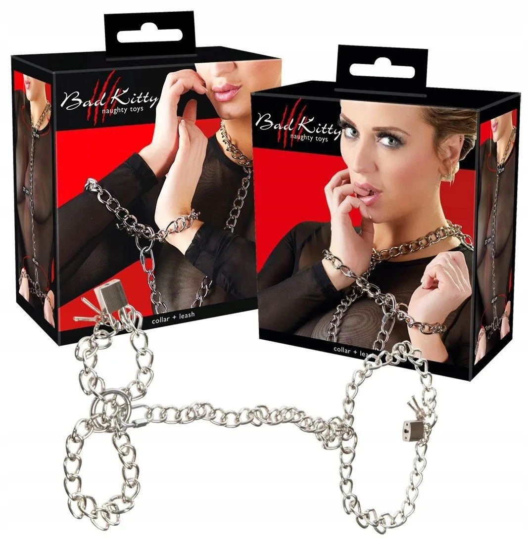 Metal Chain Collar & Leash