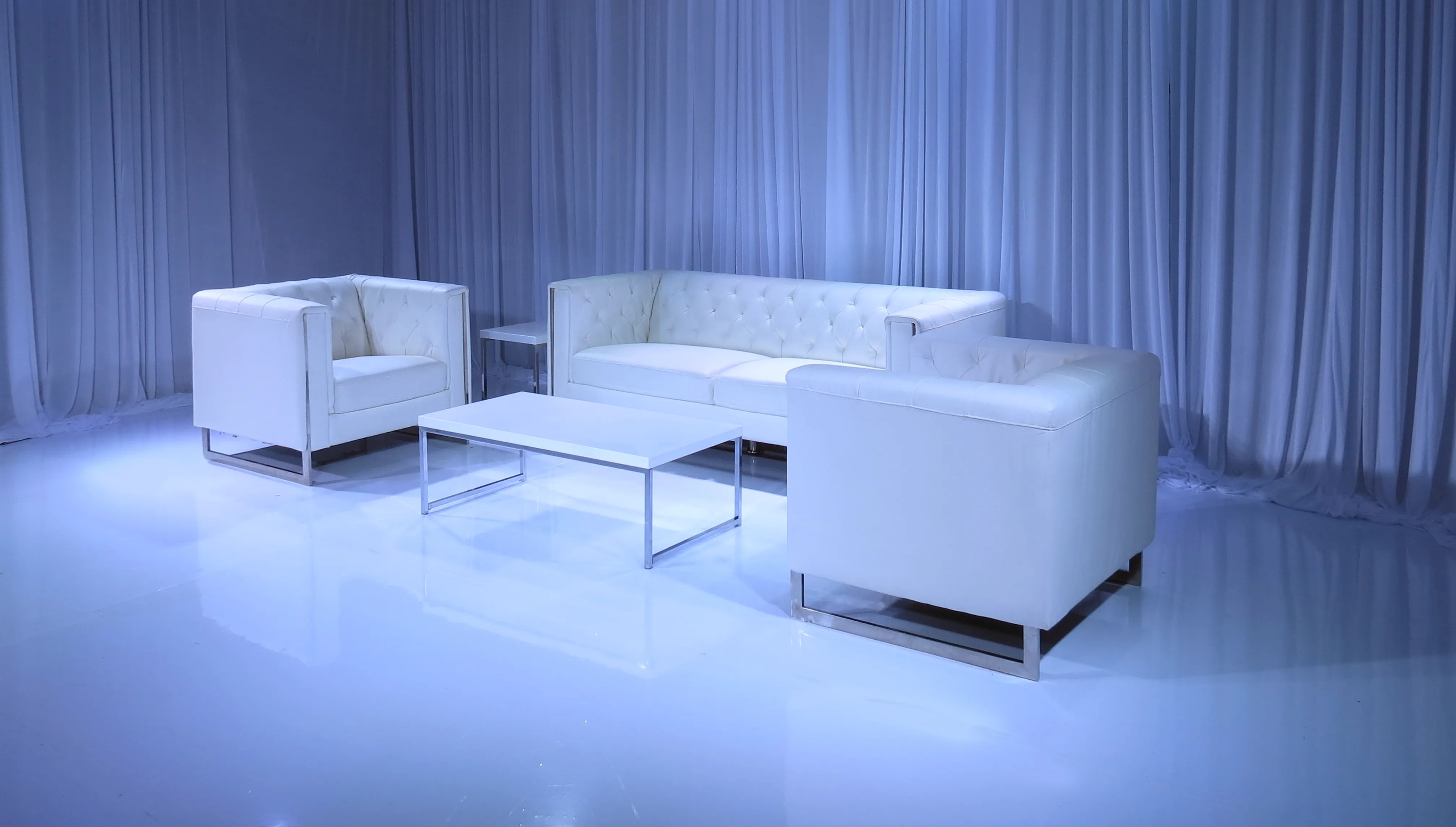 METRO CHROME SOFA GROUPING 1 - WHITE