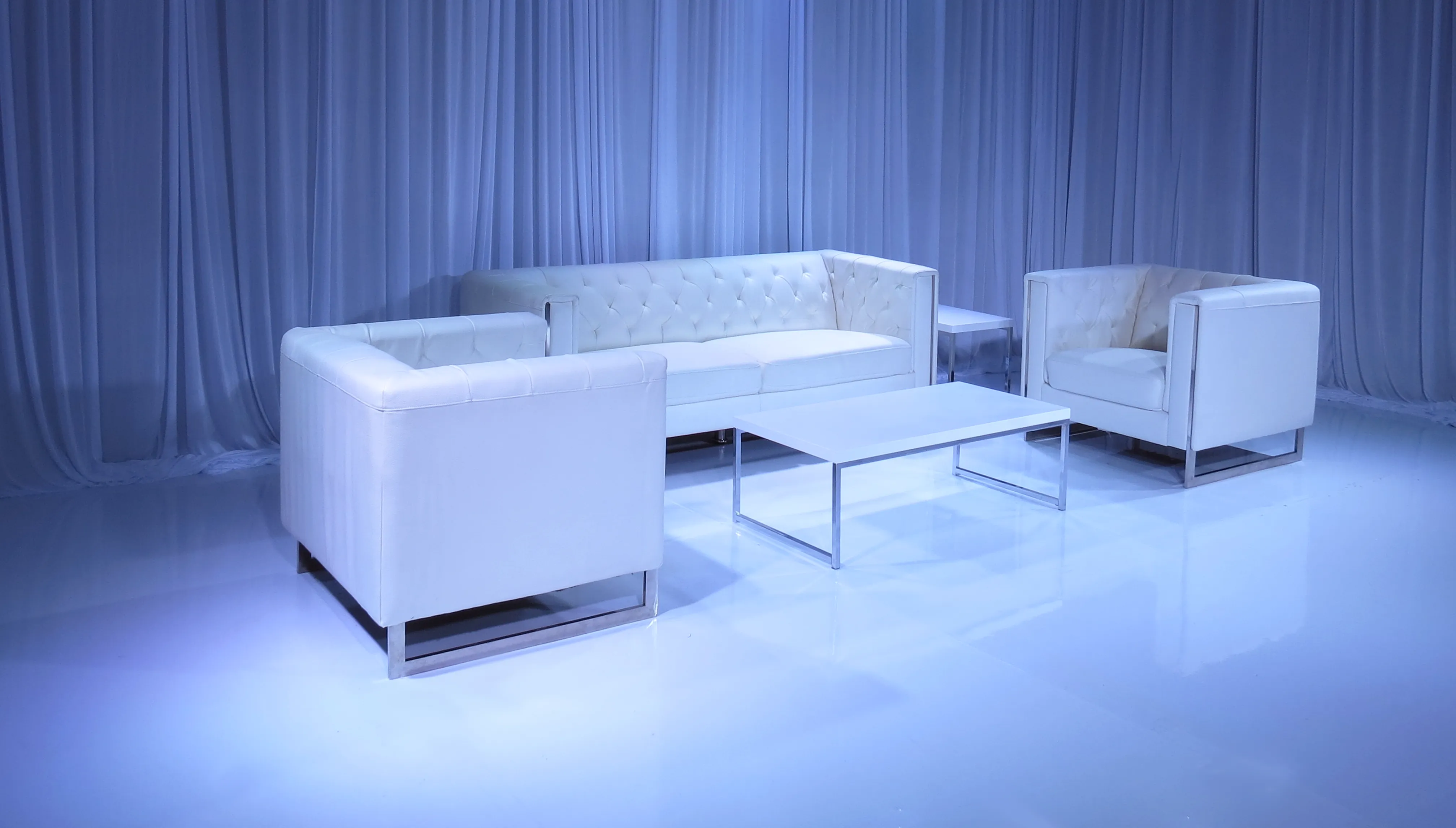 METRO CHROME SOFA GROUPING 1 - WHITE