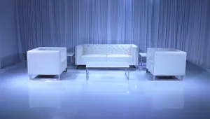 METRO CHROME SOFA GROUPING 1 - WHITE