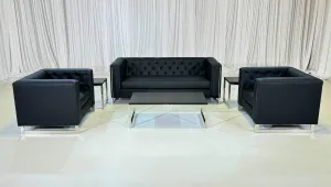 METRO CHROME SOFA GROUPING 2 - BLACK